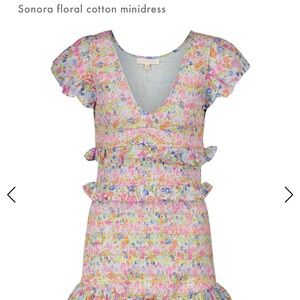 LoveShackFancy Pink Yellow Ruffled Tiered Sundress